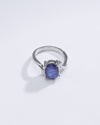 Authentic Blue Sapphire (Neelam) Gemstone Ring in Sterling Silver – #1152N4 - Myra