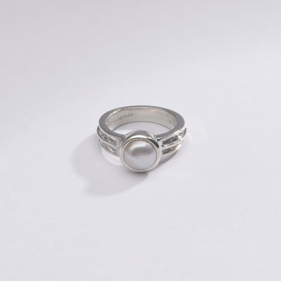 Elegant Pearl (Moti) Ring in 925 Silver - #1142 U - Myra
