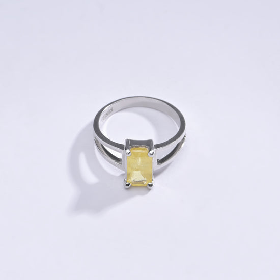 Yellow sapphire gemstone ring for men