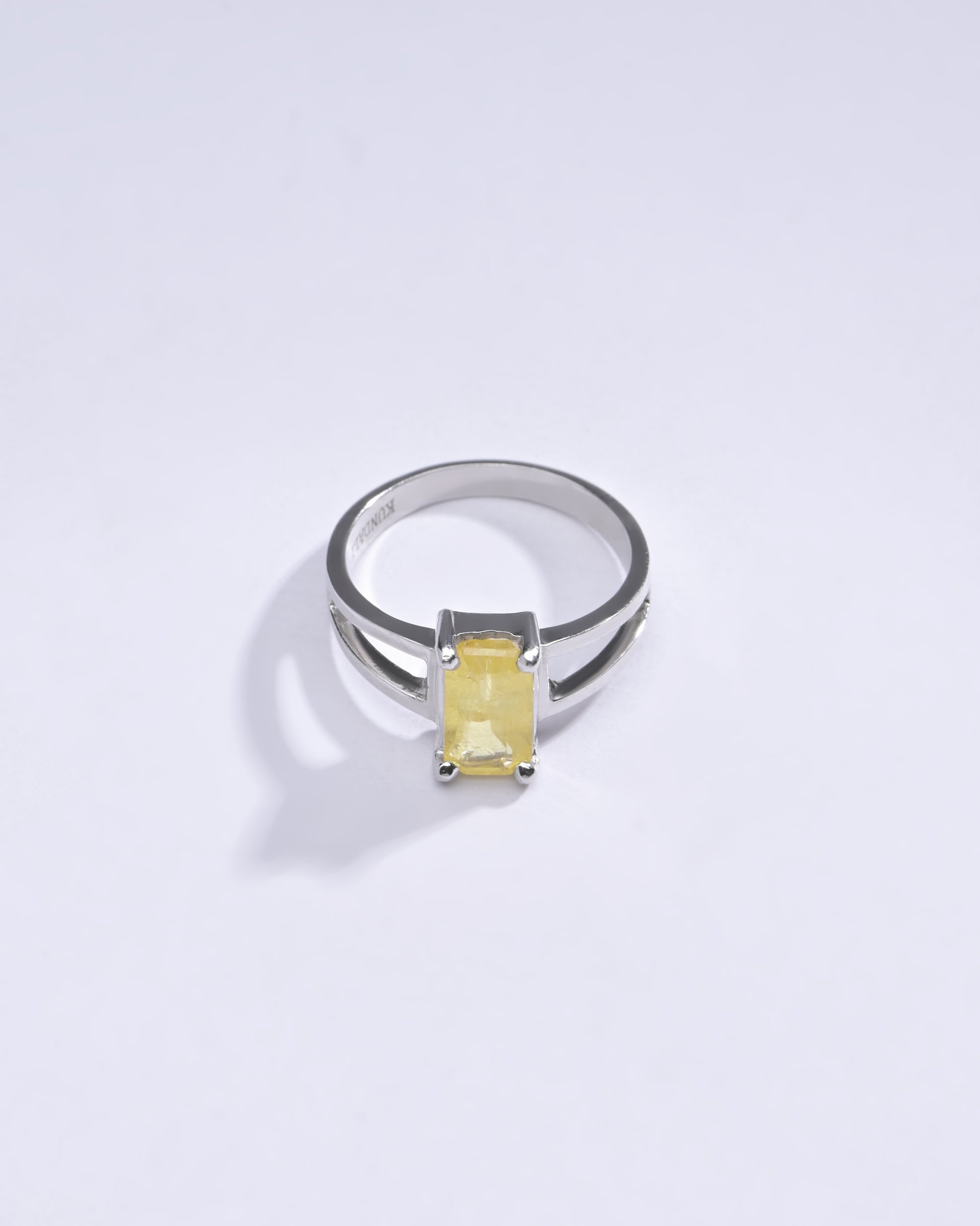 Yellow sapphire gemstone ring for men