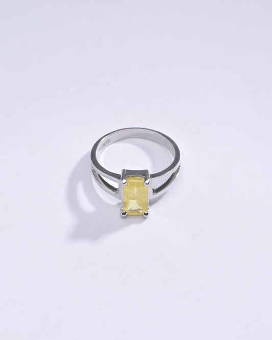 Yellow sapphire gemstone ring for men