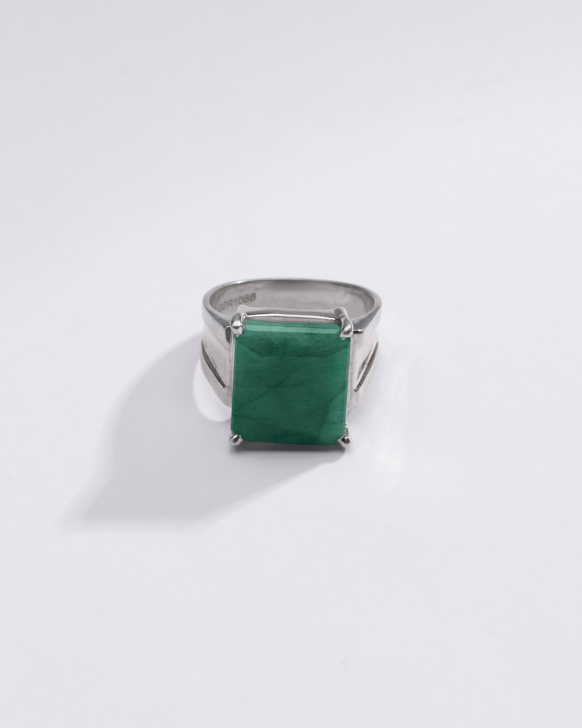 Radiant Emerald (Panna) Ring in 925 Silver – #1111N4 Sq - Myra