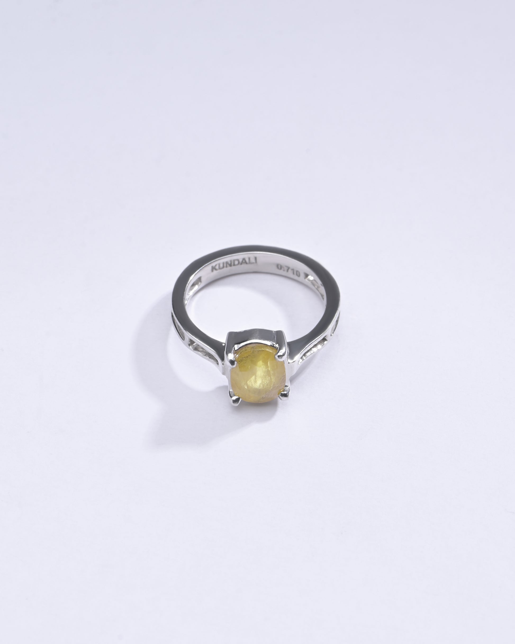 Genuine Yellow Sapphire (Pukhraj) Ring in 925 Silver – Crafted for Prosperity #1281N4 - Myra