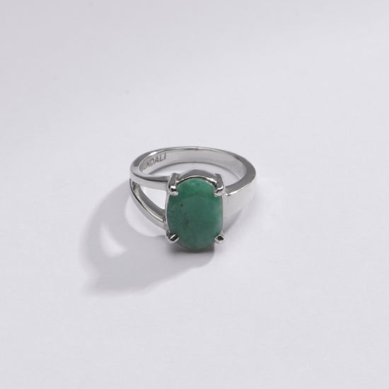 Natural Emerald (Panna) Ring in 925 Silver - #1125N4 - Myra