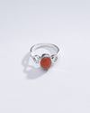 Authentic Red Coral (Moonga) Ring in Sterling Silver – #1220 Ov - Myra