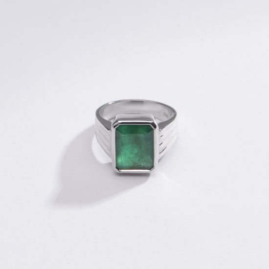 Vintage Emerald (Panna) Ring in 925 Silver â€“ #1228B Sq - Myra