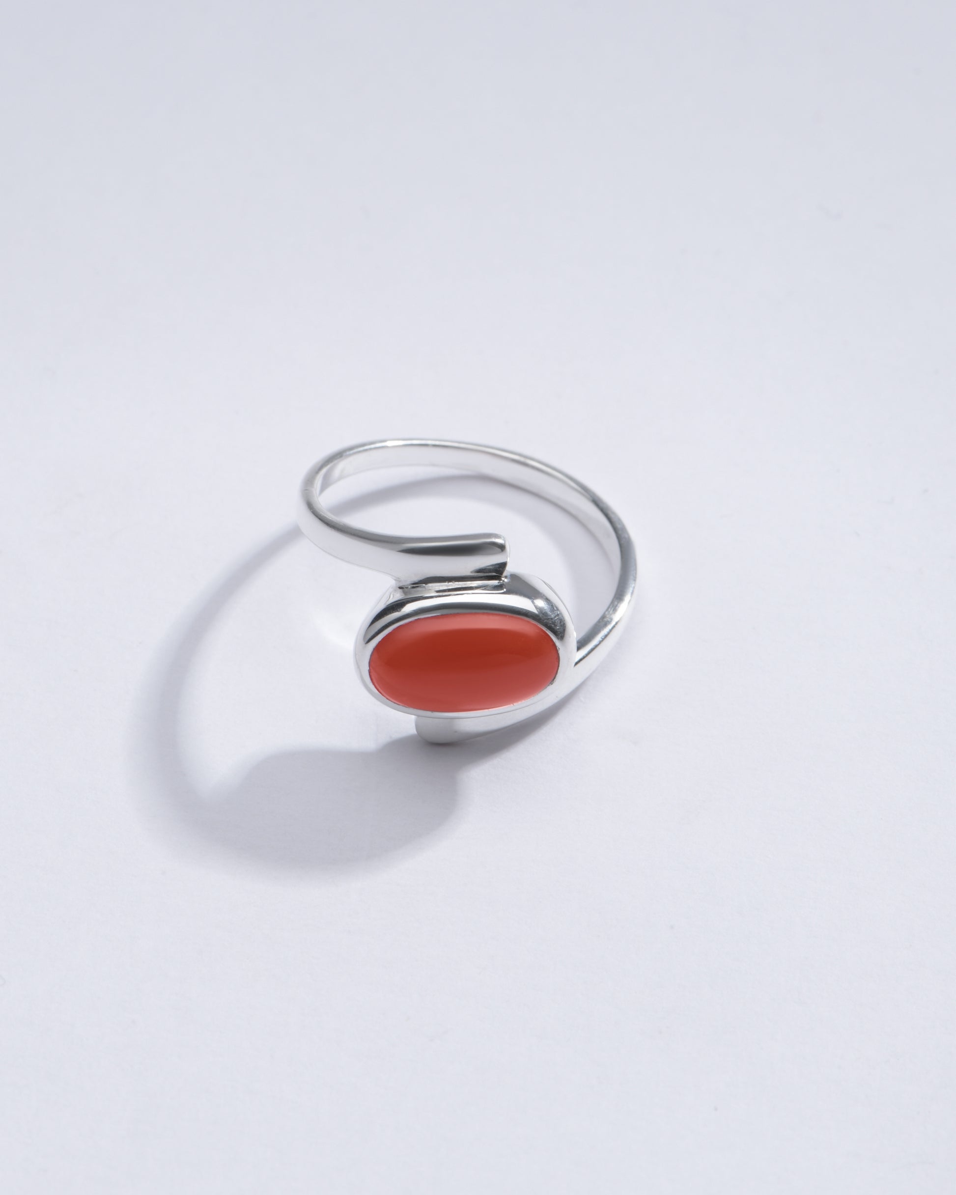 Radiant Red Coral (Moonga) Ring in 925 Silver – #1138 Ov - Myra
