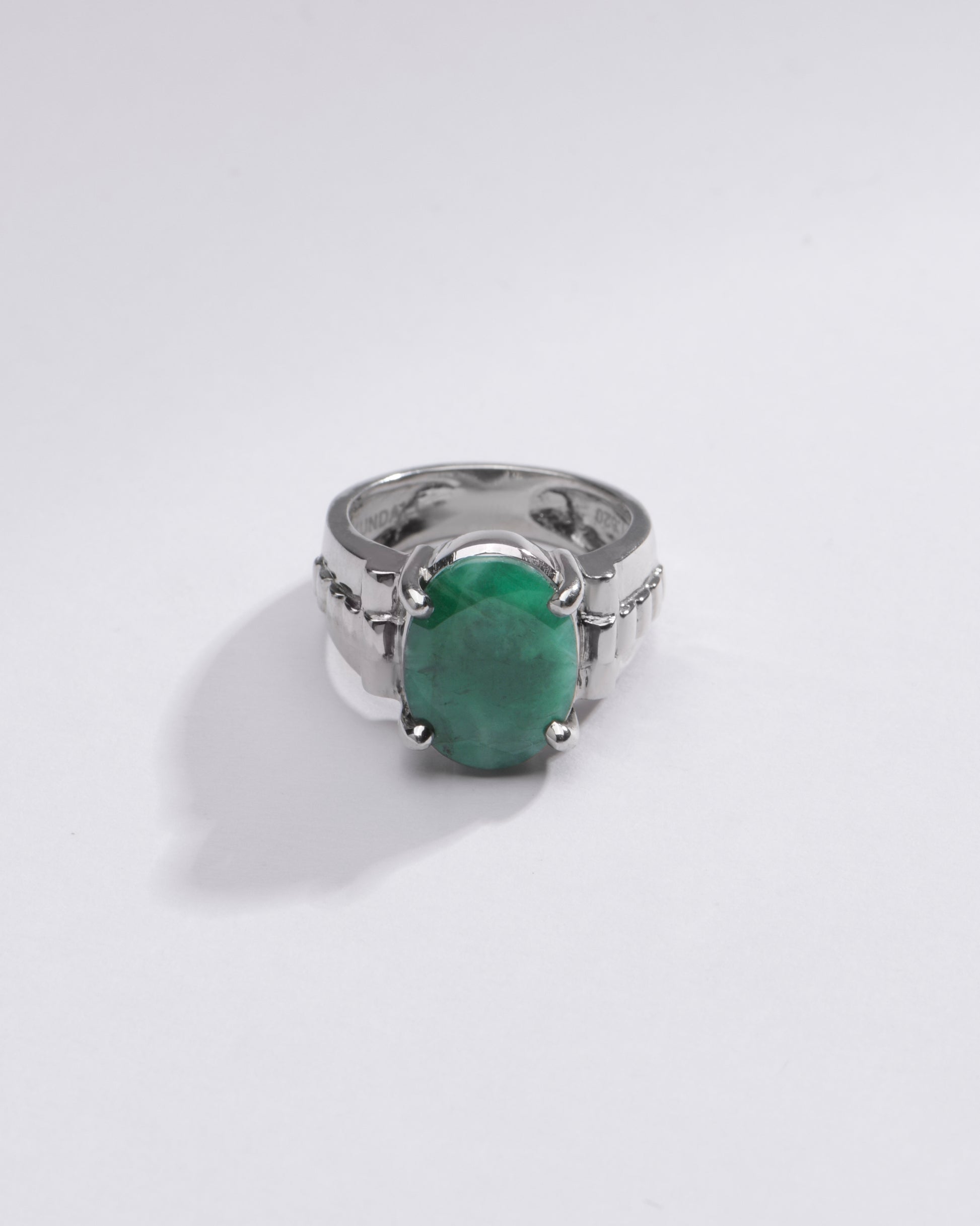 Authentic Emerald (Panna) Ring in Sterling Silver – #1236N4 - Myra