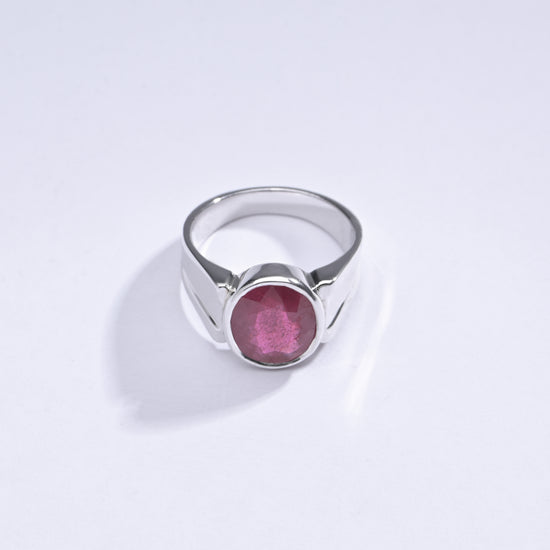 Classic Ruby (Manik) Ring in 925 Silver - #1111B - Myra