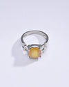 Radiant Yellow Sapphire (Pukhraj) Ring in 925 Silver – #1199N4 - Myra
