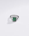 Authentic Emerald (Panna) Ring in Sterling Silver – #1175B Sq - Myra
