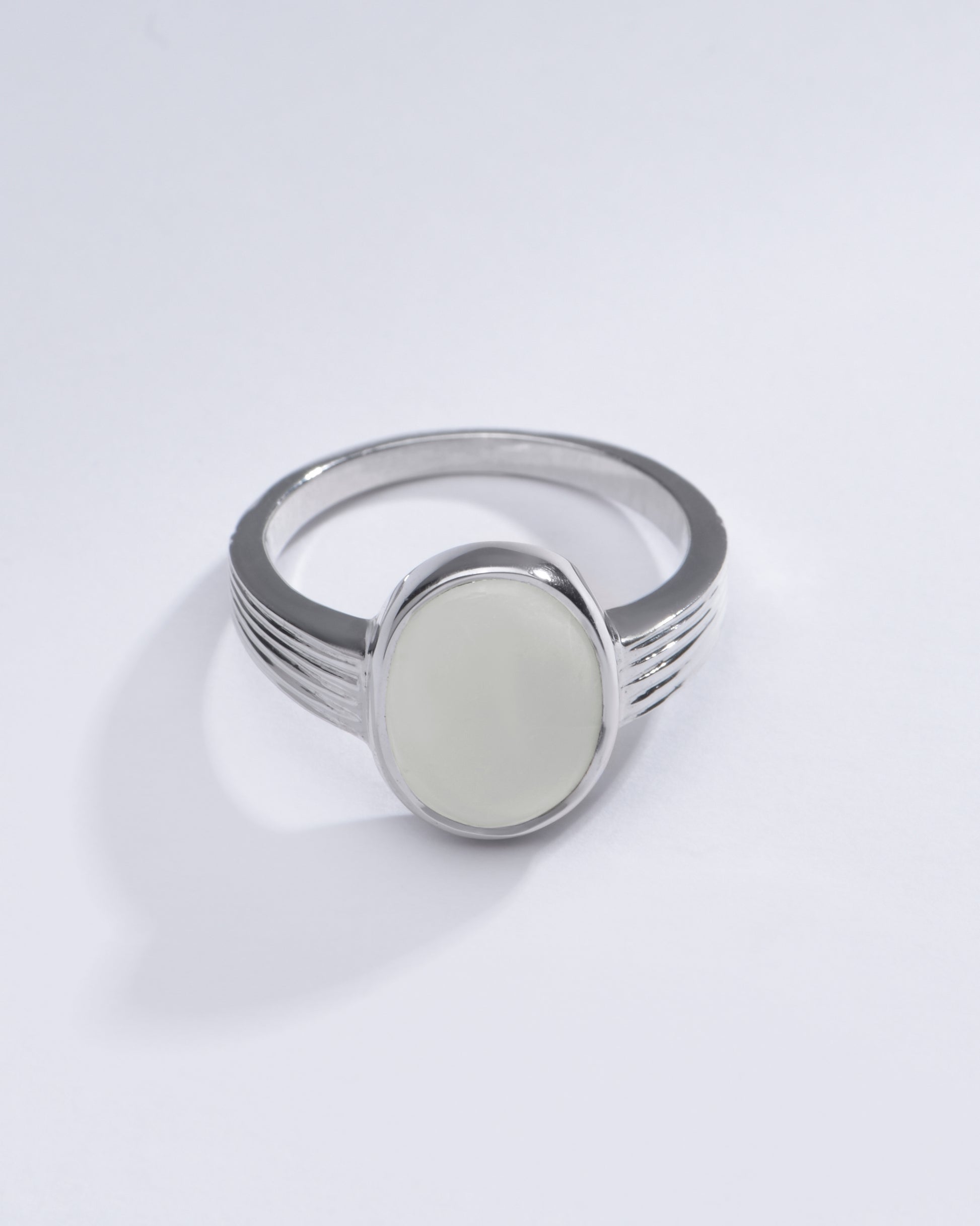 Radiant Opal (Doodhiya) Gemstone Ring in Sterling Silver – #1225B - Myra