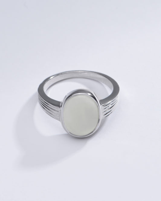 Radiant Opal (Doodhiya) Gemstone Ring in Sterling Silver – #1225B - Myra