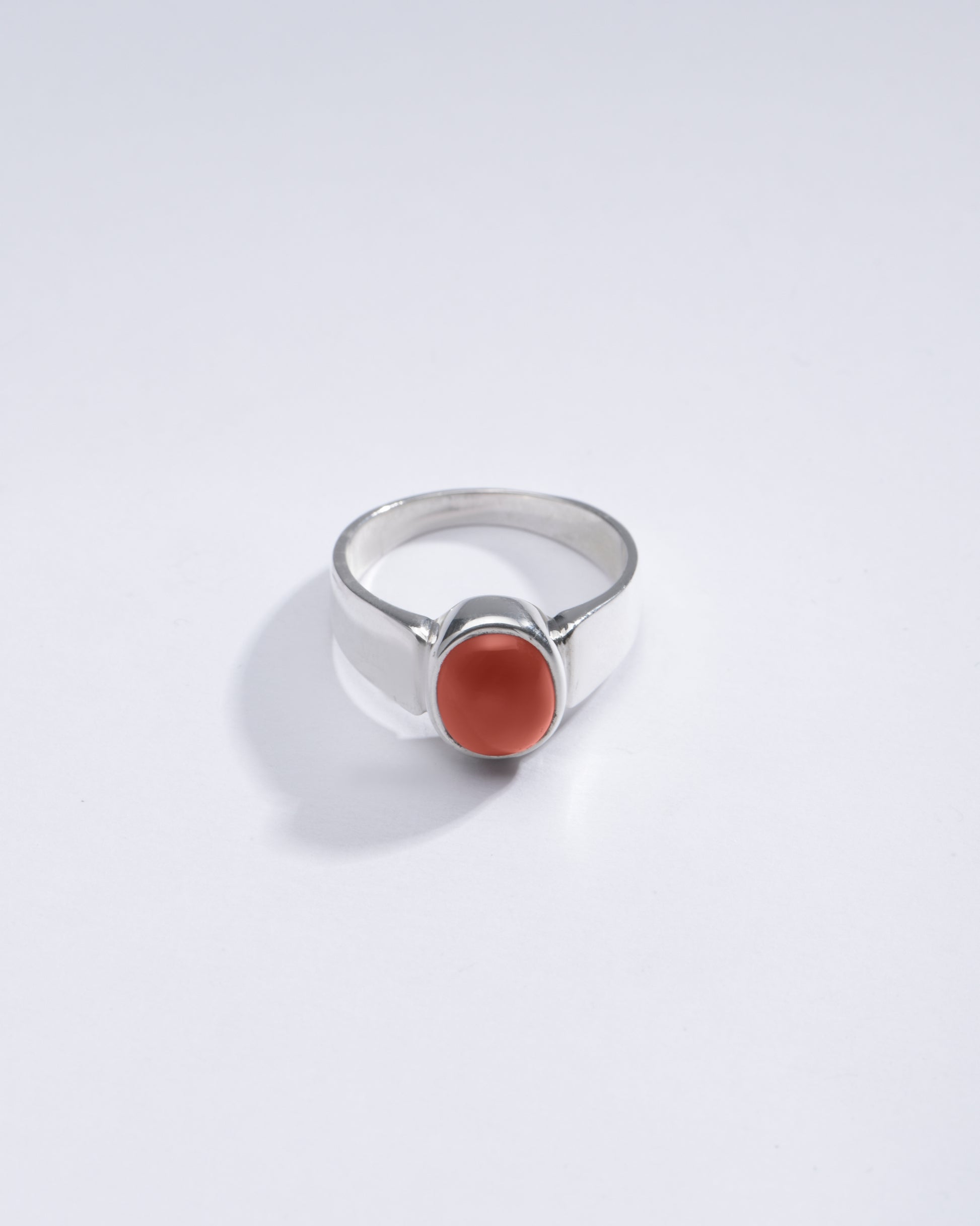 Elegant Red Coral (Moonga) Ring in 925 Silver – #1224 - Myra
