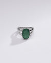 Green emerald ring for men