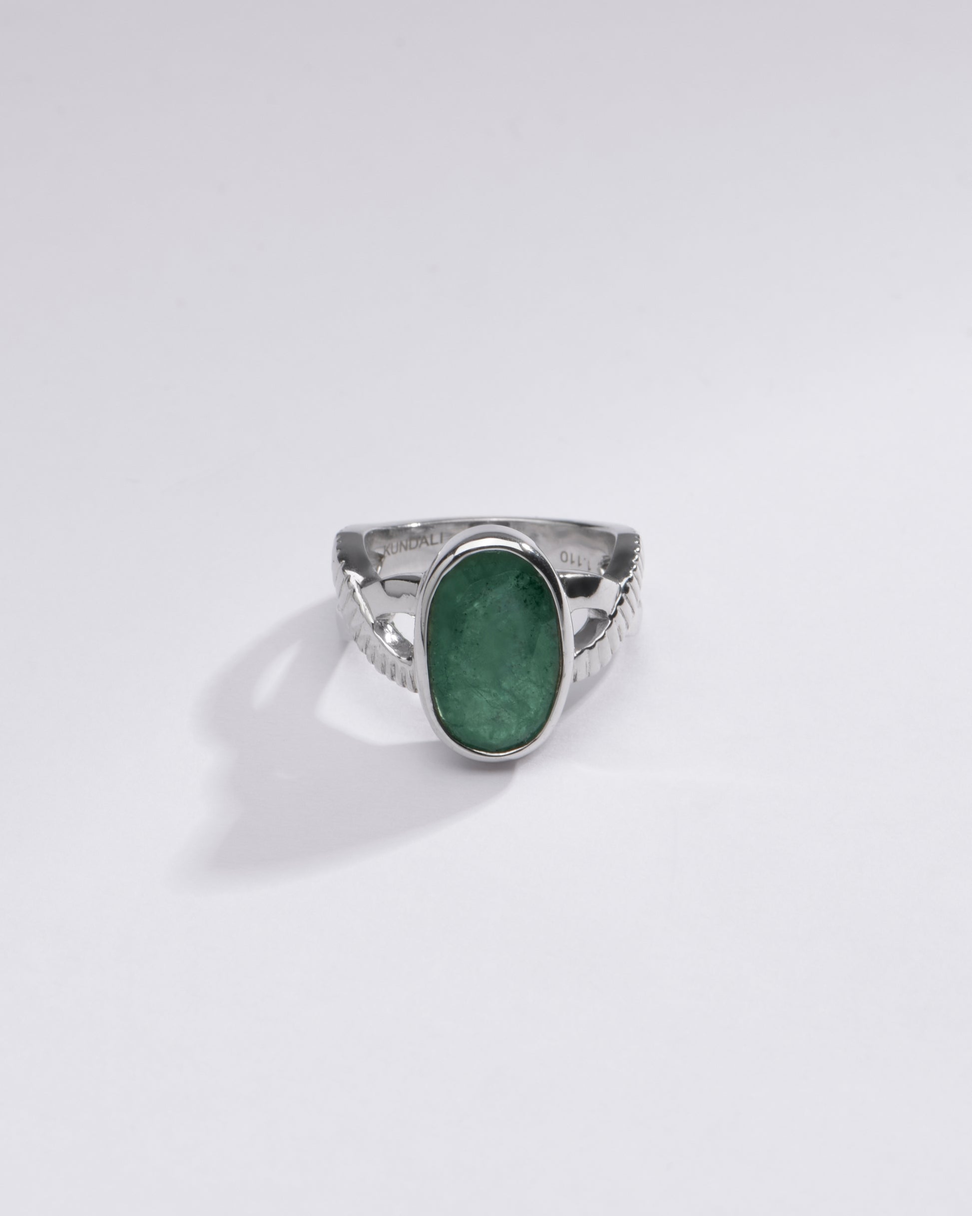 Green emerald ring for men