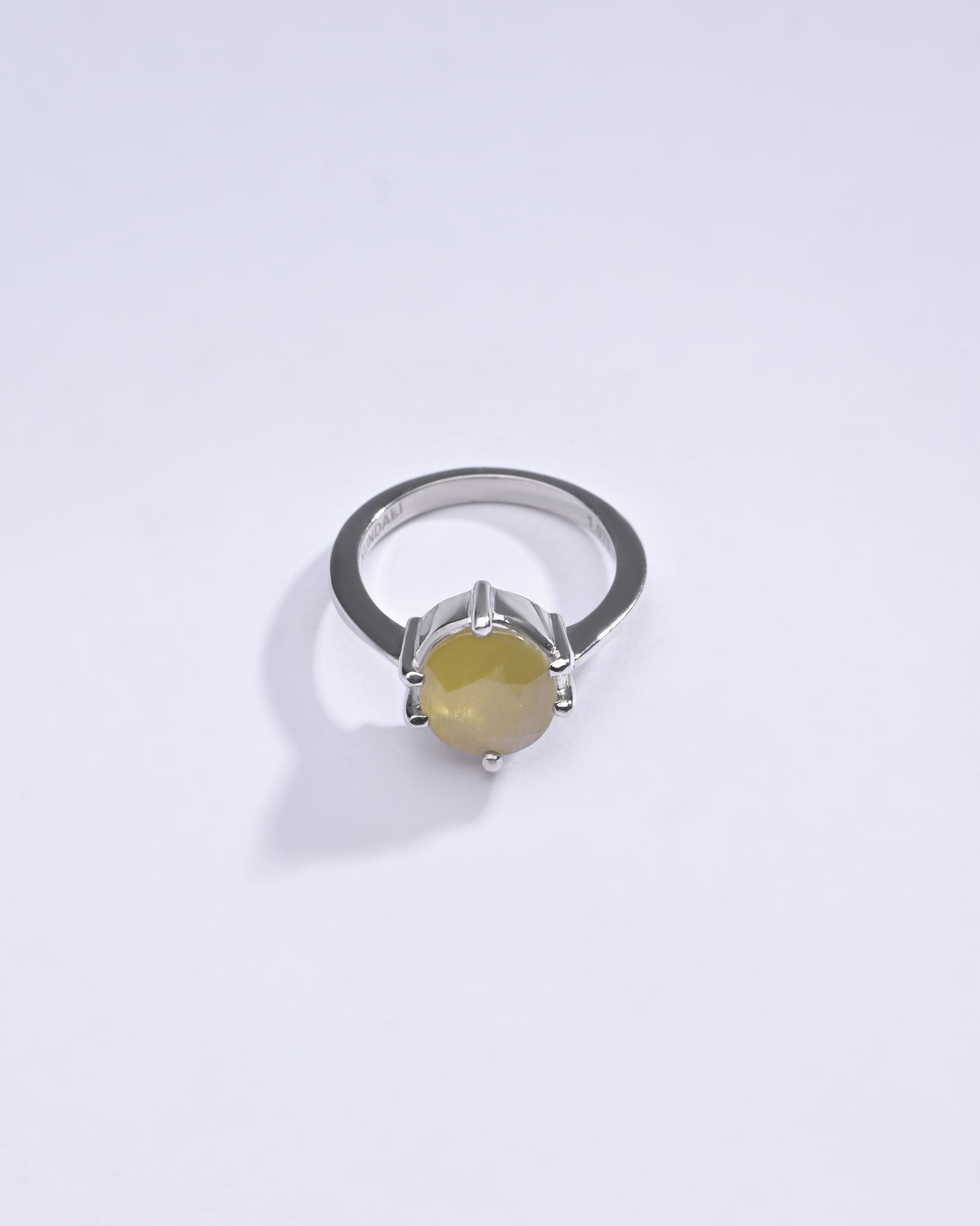 Authentic Yellow Sapphire (Pukhraj) Ring in Sterling Silver – #1218N6 - Myra