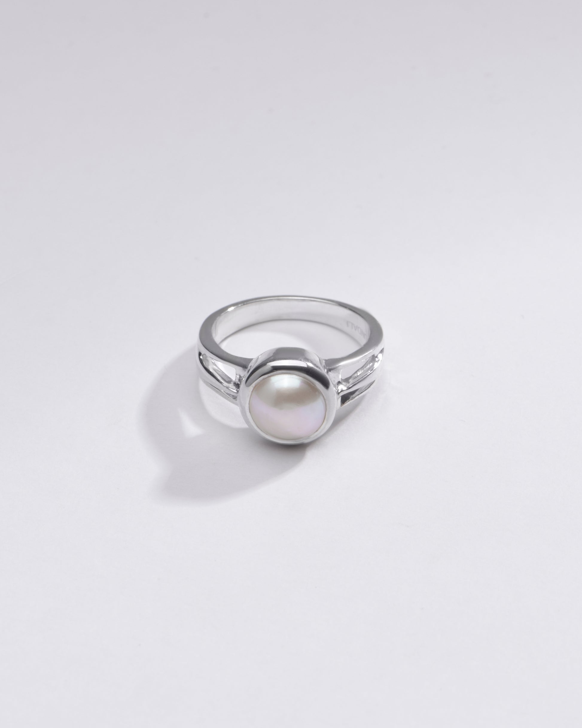 Radiant Pearl (Moti) Gemstone Ring in 925 Silver - #1242 R - Myra