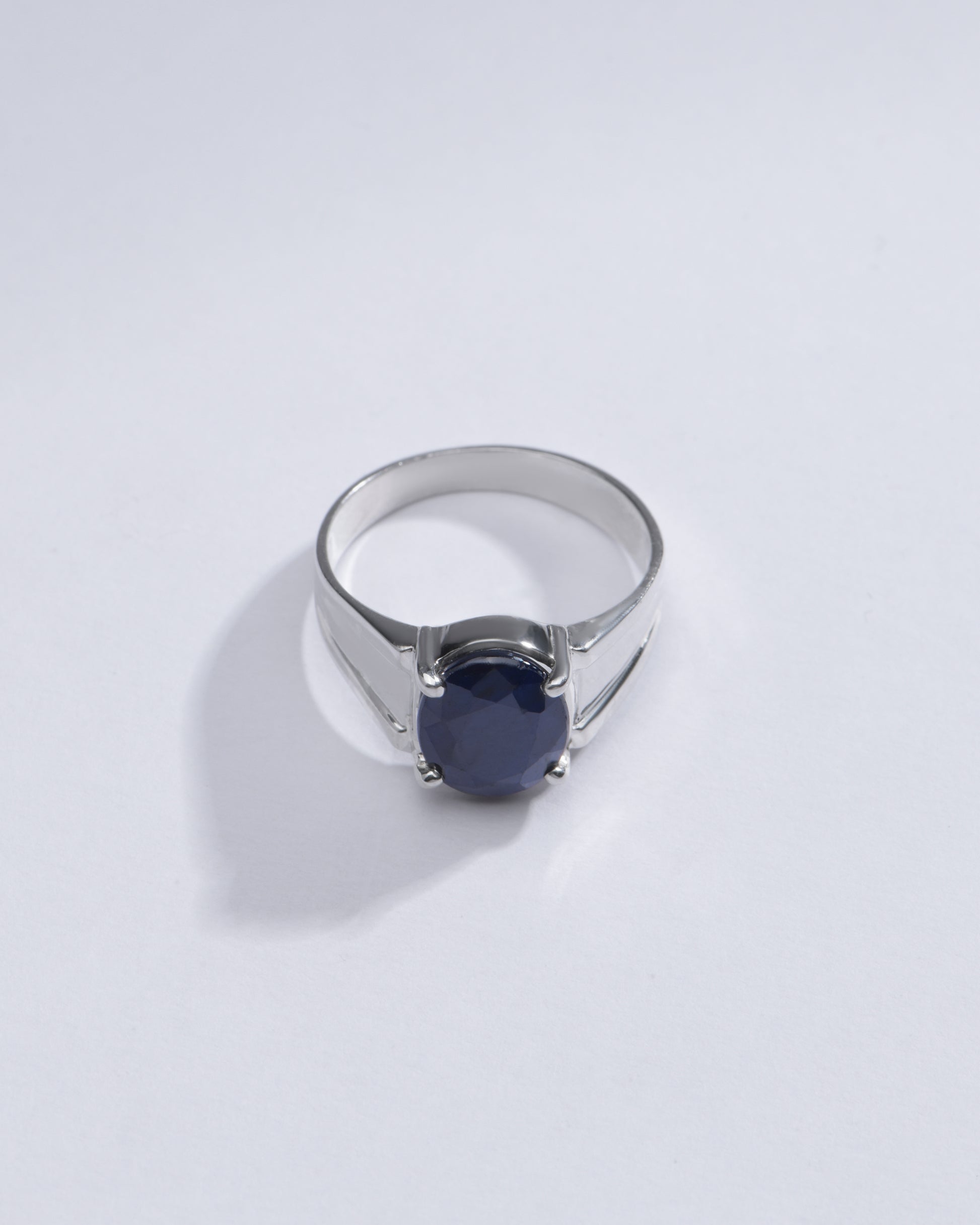 Authentic Blue Sapphire (Neelam) Ring in 925 Silver – #1111N4 - Myra