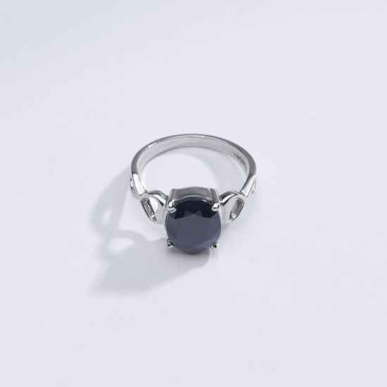 Authentic Blue Sapphire (Neelam) Ring in 925 Silver – #1220N4 - Myra