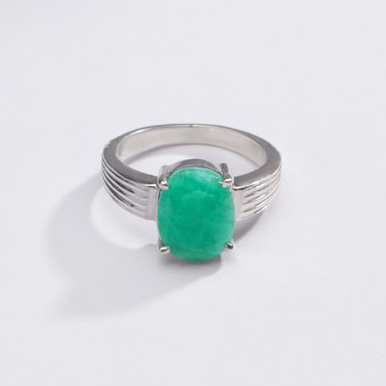 Natural Emerald (Panna) Gemstone Ring in 925 Sterling Silver – Rich Green Hue #1225N4 - Myra
