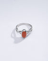 Vintage Red Coral (Moonga) Ring in 925 Sterling Silver - #1104 Ov - Myra