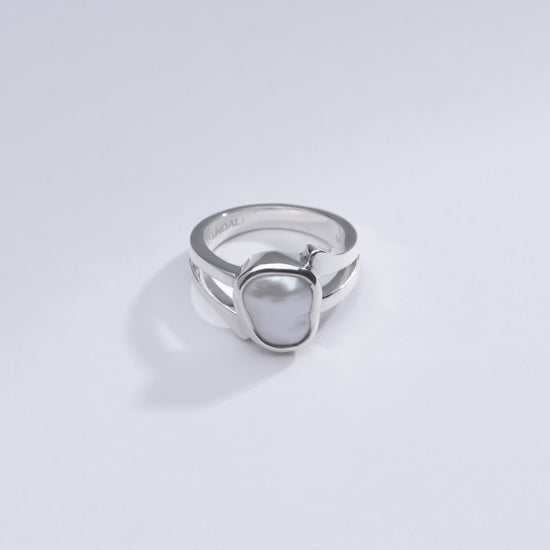 Elegant Pearl (Moti) Ring in 925 Sterling Silver - #1182 U - Myra
