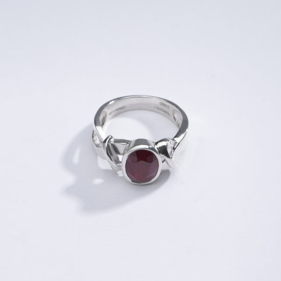 Classic Ruby (Manik) Ring in 925 Silver - #1210B - Myra