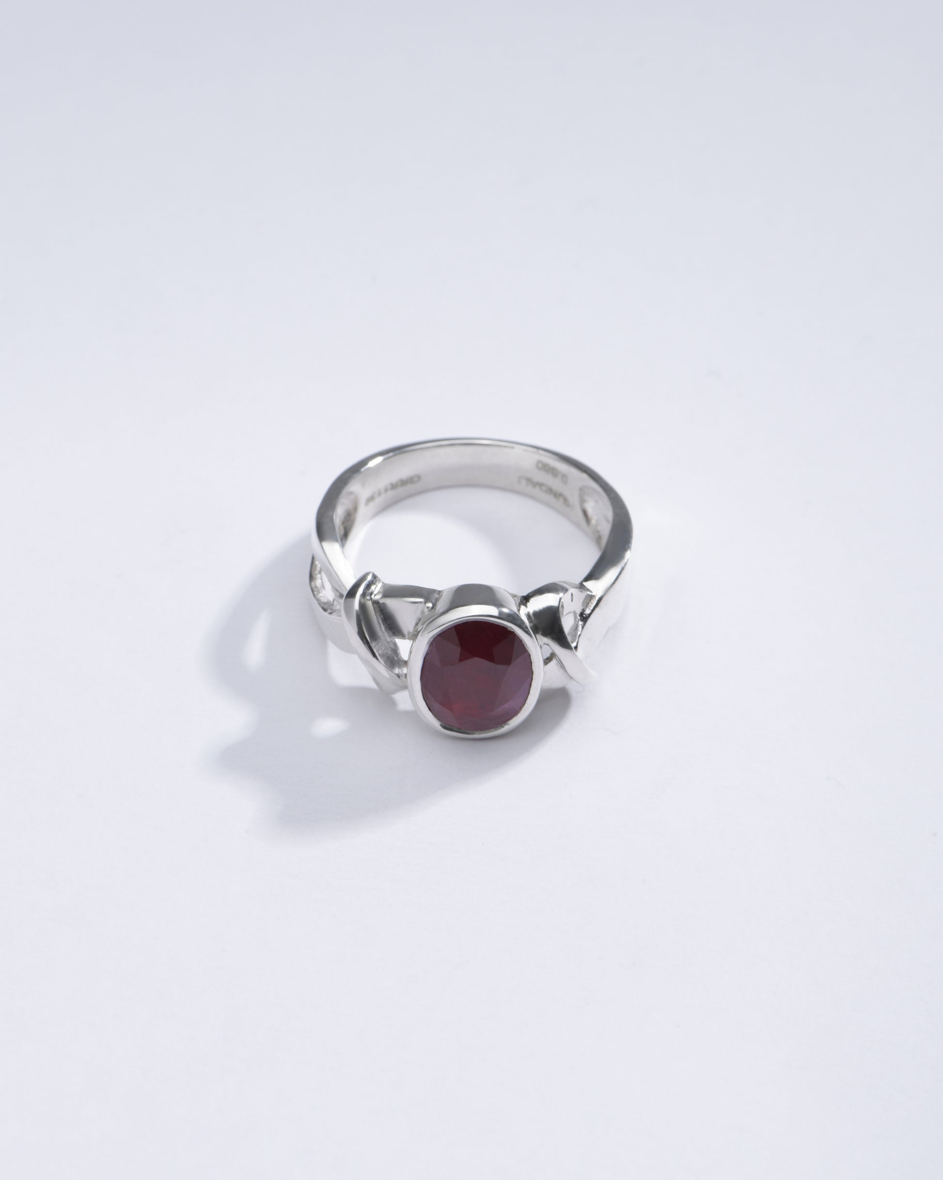 Classic Ruby (Manik) Ring in 925 Silver - #1210B - Myra