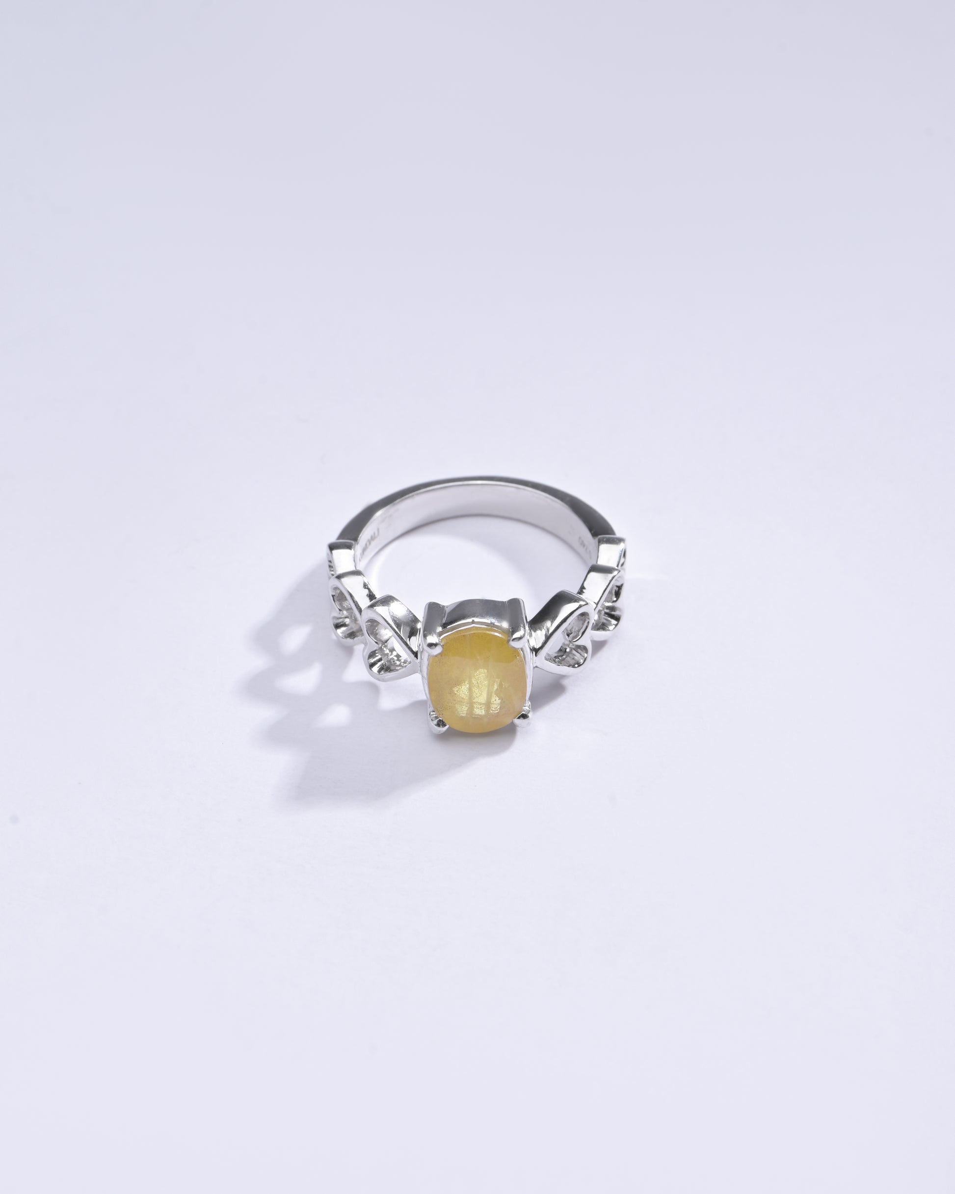 Natural Yellow Sapphire (Pukhraj) Ring in 925 Silver – For Wealth and Prosperity #1149N4 - Myra