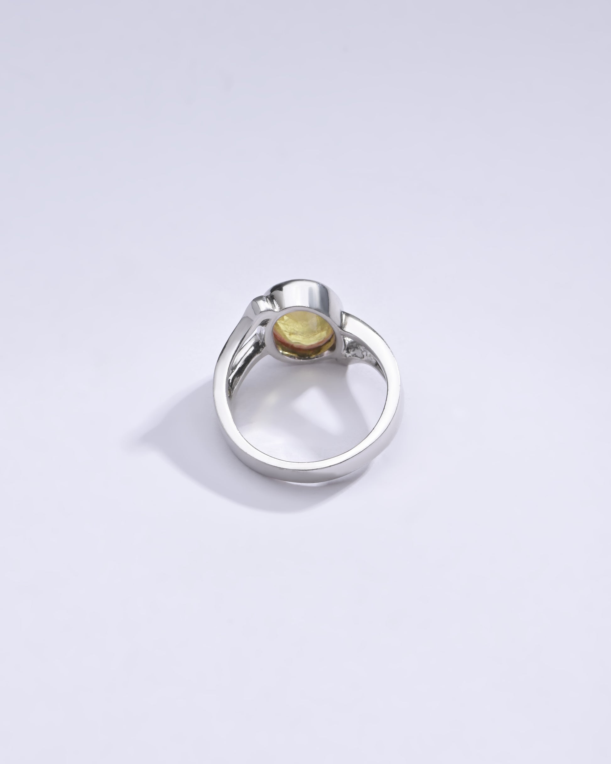 Radiant Yellow Sapphire (Pukhraj) Ring in Sterling Silver - #1182B - Myra