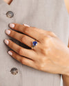 Blue Sapphire (Neelam) Ring – Precision Cut, 925 Silver - #1203N3 Drop - Myra