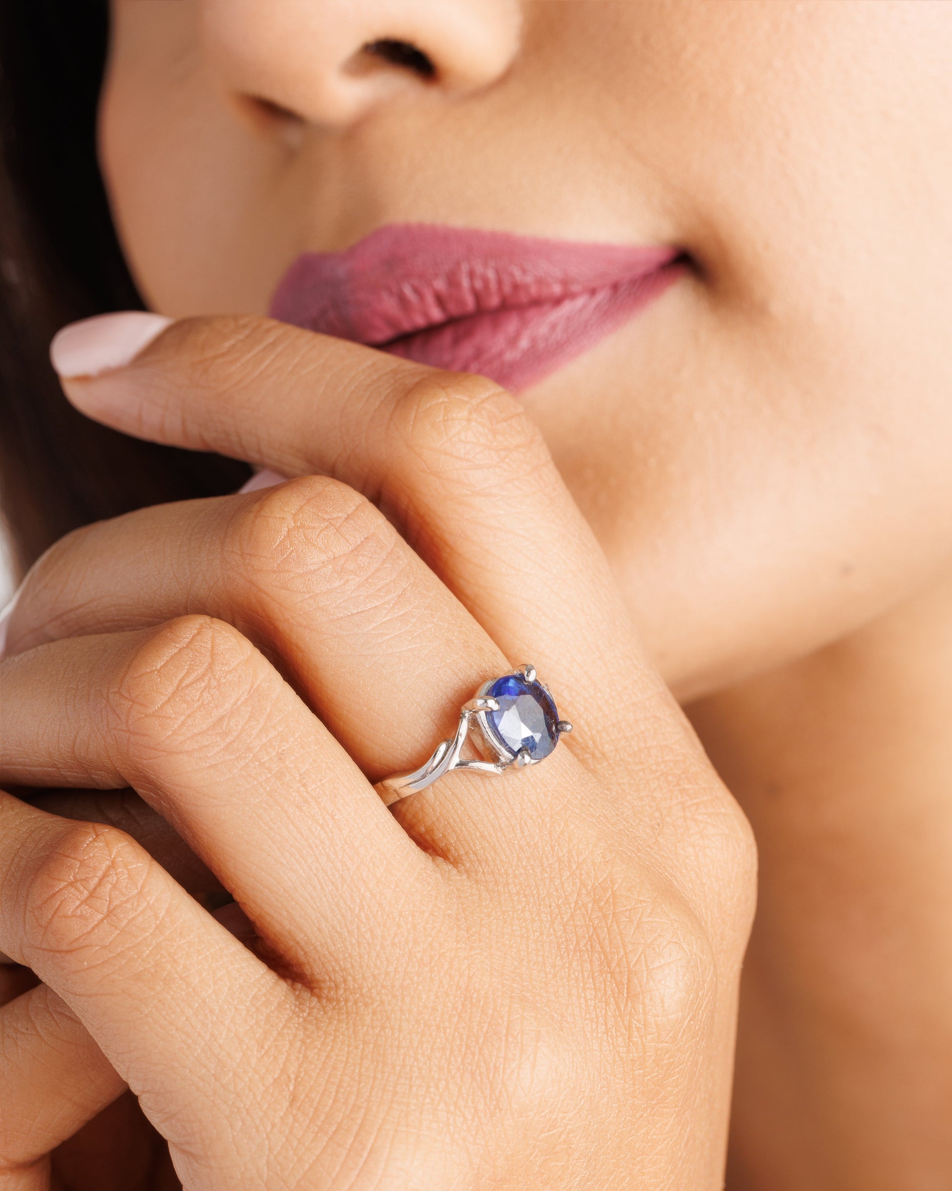 Vedic Blue Sapphire (Neelam) Ring – 925 Silver - # 1175N4 - Myra