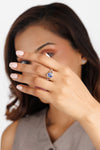 Natural Blue Sapphire (Neelam) Ring – 925 Silver - 1105B - Myra