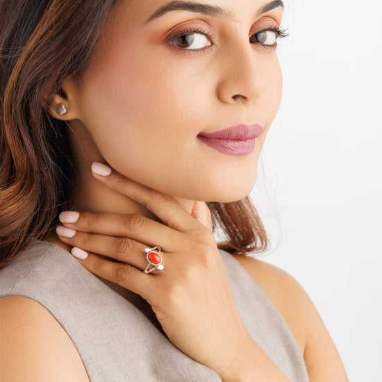 Italian Coral in 925 Silver Buy from Myra Gems 