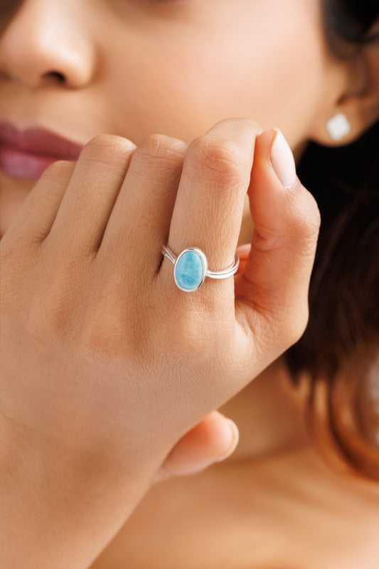 Royal Turquoise (Firoza) Ring – 925 Silver - #1201 - Myra