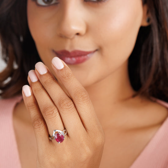 Luxe Ruby (Manik) Ring – 925 Silver - #1192N4 - Myra