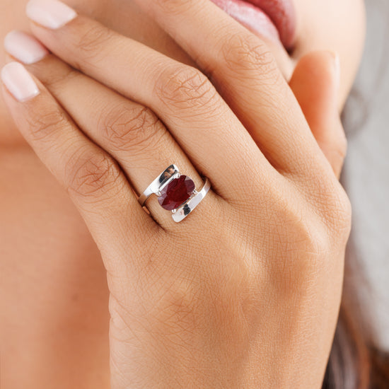 Silver ruby ring