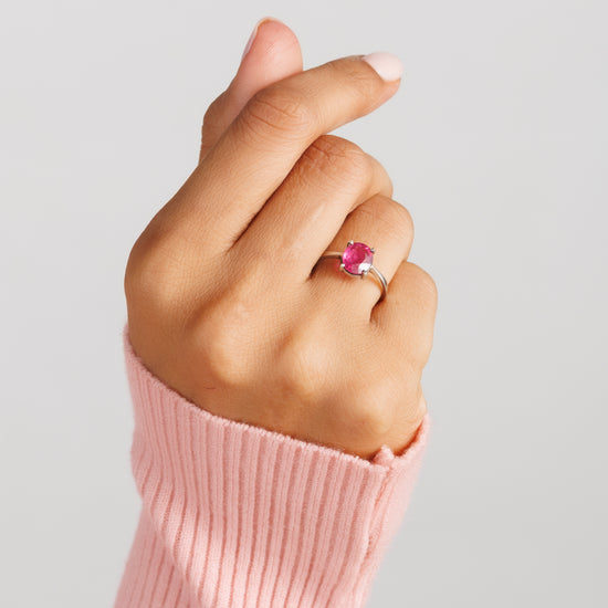 Bold Ruby (Manik) Ring – 925 Silver - #1218N4 - Myra