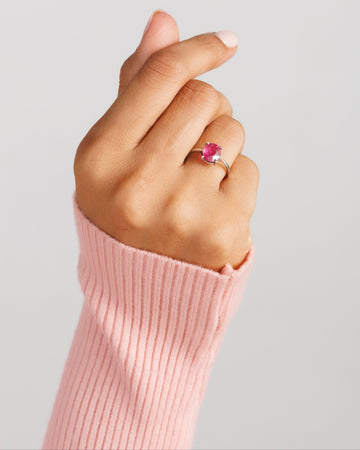 Bold Ruby (Manik) Ring â€“ 925 Silver - #1218N4 - Myra