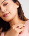 Designer Ruby (Manik) Ring – 925 Silver - #1281N4 - Myra