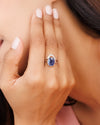 Elevated Blue Sapphire (Neelam) Ring – 925 Silver - #1192B - Myra