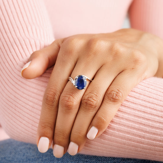 Blue Sapphire (Neelam) Ring – Trusted 925 Silver - #1176N4 - Myra