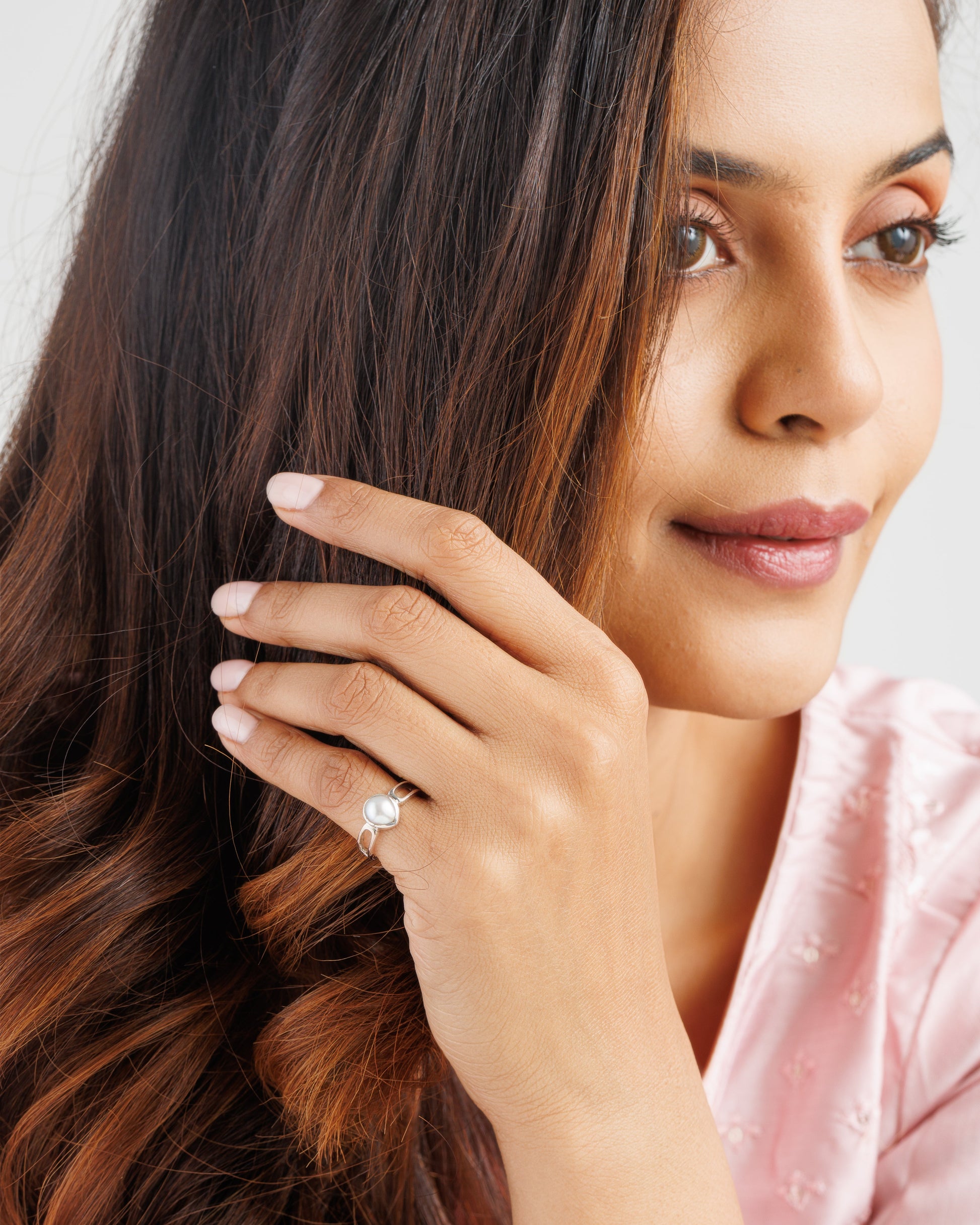 Certified Pearl (Moti) Ring – 925 Silver - #1112 R - Myra