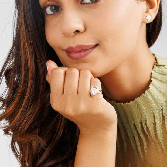 Royal Pearl (Moti) Ring – 925 Silver - #1192 R - Myra