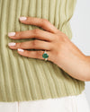 Shimmer Emerald (Panna) Ring – 925 Silver - #1153N4 - Myra