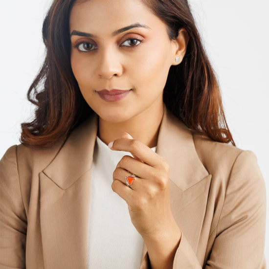 Royal Coral (Moonga) Ring – 925 Silver - #1234N3 Tr - Myra