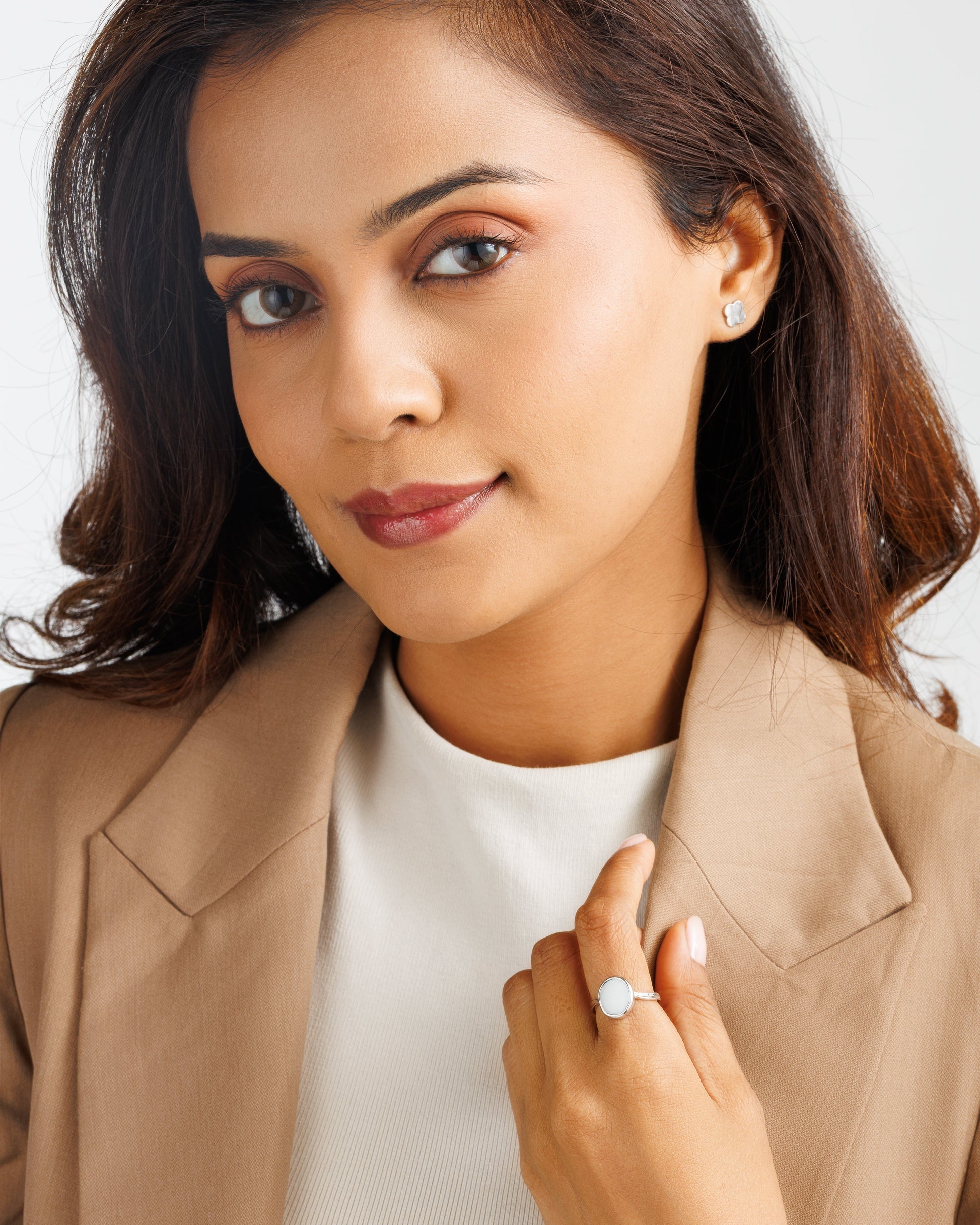 Opal (Doodhiya) Gemstone Ring – 925 Silver - #1201B - Myra