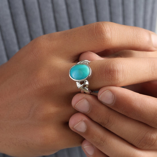 Luxe Turquoise (Firoza) Ring – 925 Silver - #1210 - Myra