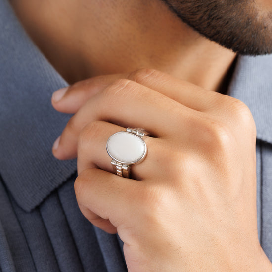 Natural Opal (Doodhiya) Ring – 925 Silver - #1236B - Myra